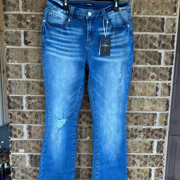 Fashionable Blue Boot Cut Jeans - Picture 1 of 4